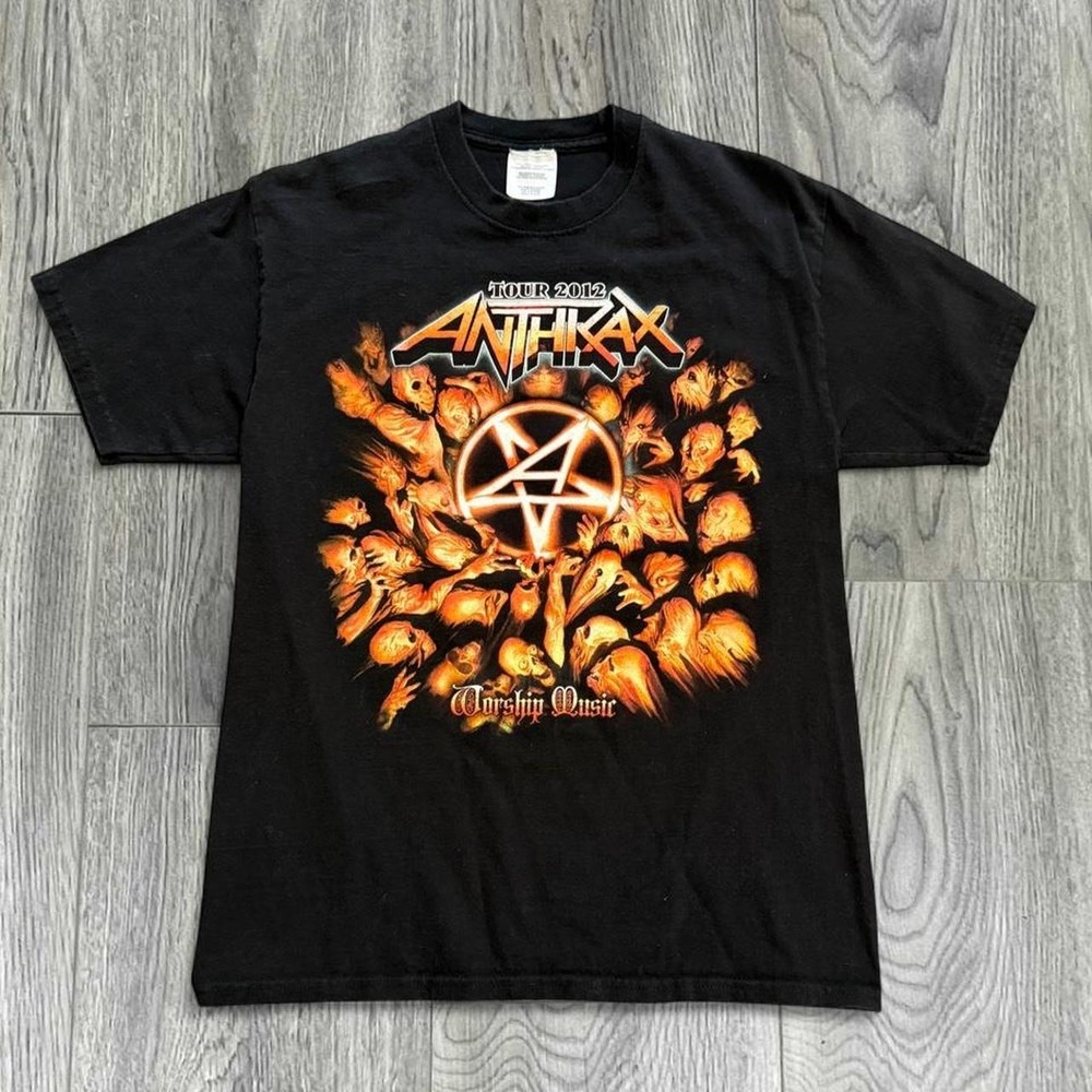 Anthrax 2012 Worship Music Tour Band Tee T-Shirt M Testament Death Angel Double